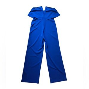 bebe Royal Blue Off-Shoulder Jumpsuit